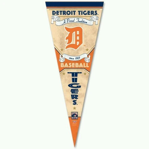 DETROIT TIGERS COOPERSTOWN COLLECTION PREMIUM QUALITY PENNANT 12"X30" BANNER Cover