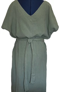Abito donna Oh My Gauze taglia 3 (XXL 16 Plus) con cintura dietro ritagliato cotone verde - Foto 1 di 16
