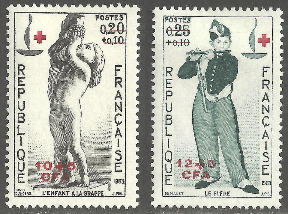 Полупочта с надпечаткой Красного Креста Воссоединение B18 - B19 как новые без наклеек и следов полное известное искусство - Изображение 1 из 1