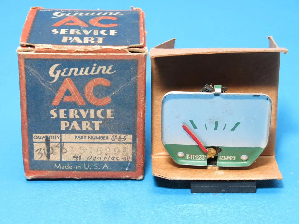 NOS GM AC 1941 庞蒂亚克鱼雷流线机定制燃气燃料表 1516295 — 第 1/4 张图片