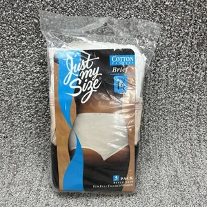 VTG Just My Size Cotton Briefs Womens 14 Underwear Full Cut Preshrunk Fit 3 Pack - Picture 1 of 13