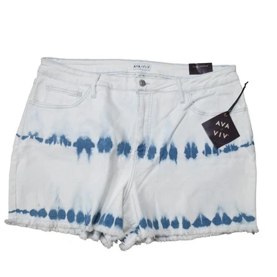 Pantalones cortos de mezclilla para mujer Ava & Viv talla grande azul claro - talla 20W - nuevos con etiquetas Foto 1 de 4