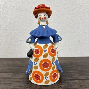 Vintage Russian Dymkovo Folk Art Doll Clay Pottery Figure Russia 8” Lady Statue - Picture 1 of 24