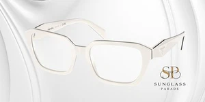 PRADA PR 14ZV 12J1O1 White Demo Lens 52 mm Women's Eyeglasses - Picture 1 of 2
