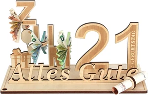 Geldgeschenke Geburtstag 21 Holz Dekoration Mann Frau - Bild 1 von 7