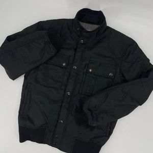 CPT By Cockpit USA Mens Size M Black Nylon Bomber Flight Jacket Y2k Goth Grudge - Picture 1 of 18