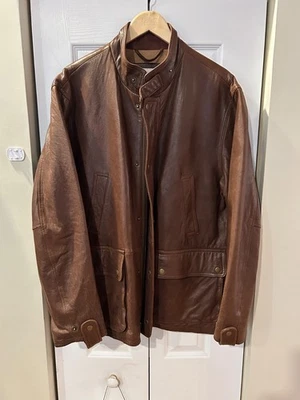 Chaqueta de Campo Militar Orvis Butter Cuero Suave L Marrón Cremallera Cuello Embudo Foto 1 de 4