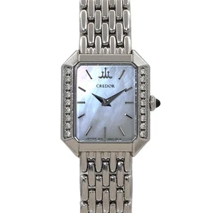 SEIKO CREDOR Signo GSTE889 esfera blanca bisel de diamantes damas 90301063 - Imagen 1 de 7