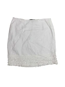 Tommy Bahama Sz 8 Skirt 100% LINEN White Coastal Chic - Picture 1 of 5