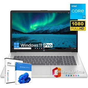 HP 17.3"Laptop computer Win11Pro& Lifetime Office 2021 core-i3-N305 32GB RAM 1TB - Picture 1 of 6