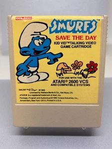Smurfs Save the Day Atari 2600 1983 Coleco Kid Vid Talking Game Cartridge Rare - Bild 1 von 7