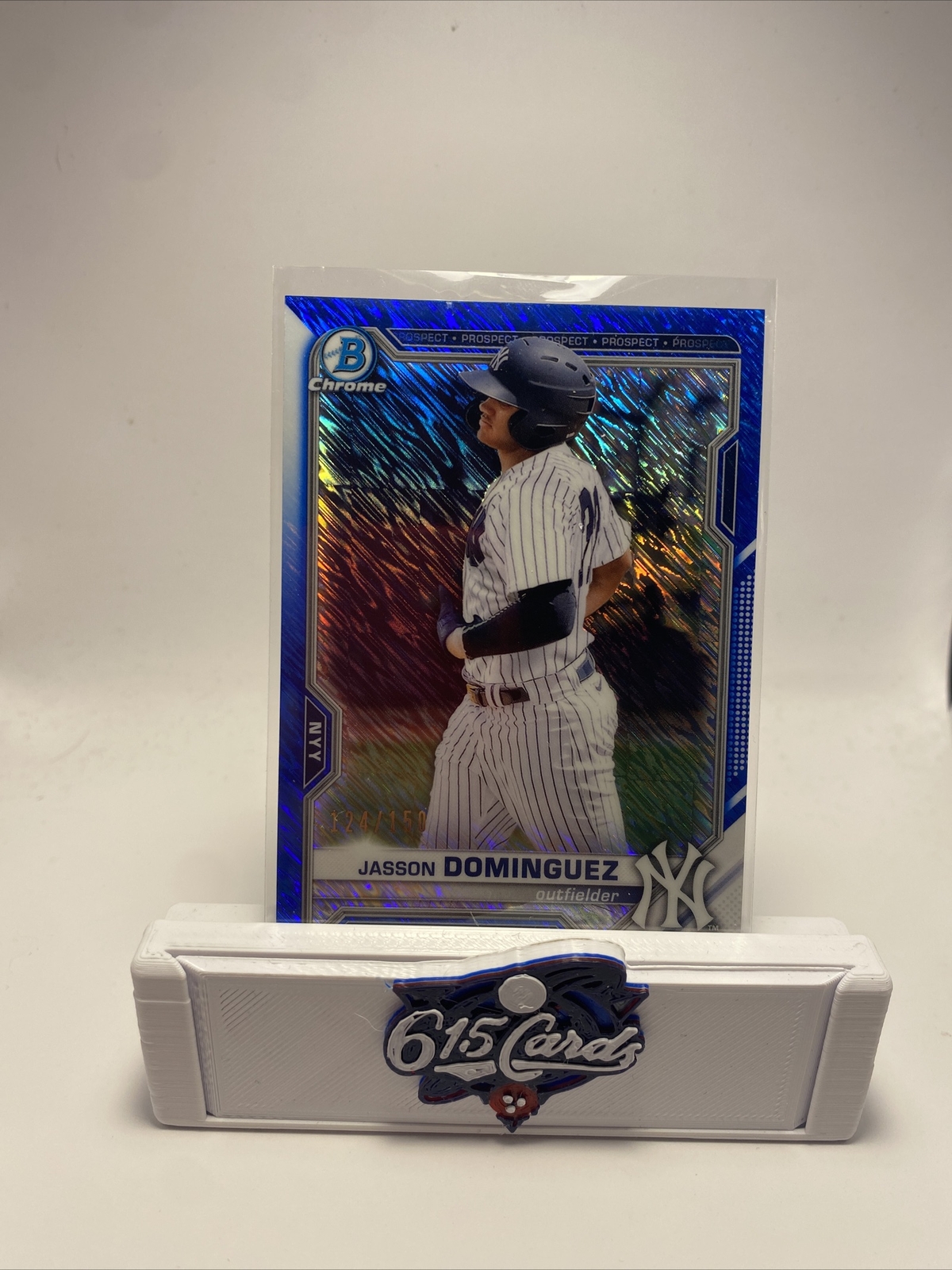 2021 Bowman Chrome Blue Shimmer Refractor /150 Jasson Dominguez BCP-13