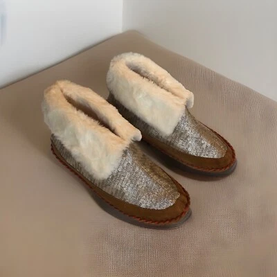 Anthropologie Genevieve Far From Close Bootie Slippers House Shoes Size Large - Image 1 of 4