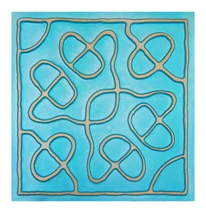 Embellished ceiling tiles, Interior decorative panel, PL28 Cyan gold 10pcs - Picture 1 of 20