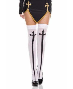 New Music Legs 4629 Gothic Cross Print Strümpfe - Bild 1 von 1
