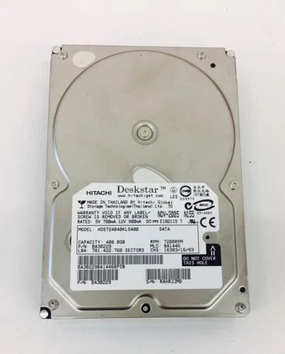 HITACHI 0A30229 400GB SATA 7200 3.5" Hard Drive HDS724040KLSA80 - Image 1 of 1