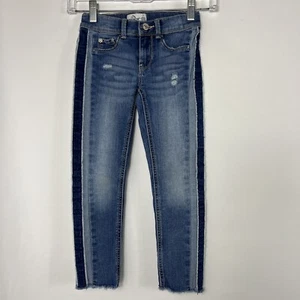 Jordache Jeans Youth Size 7 Skinny Jegging Distressed Denim Girl's Raw Hem - Picture 1 of 10