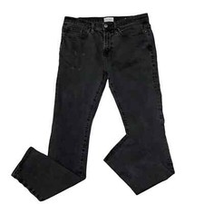 FRAME L'Homme Skinny Jeans "Noir" Black LMHK795 Stretch Denim - Size 34 - FLAW