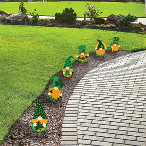 St. Patrick’s Day Gnome Sidewalk Signs, St. Patrick's Day, Party Decor, 6 Pieces - Picture 1 of 1