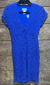 *Neu mit Etikett* NACHTMÜTZE SAPHIR FLÜGELÄRMEL CUTOUT SPITZE KLEID GRÖSSE 3 - Original $ 358 - Bild 1 von 4