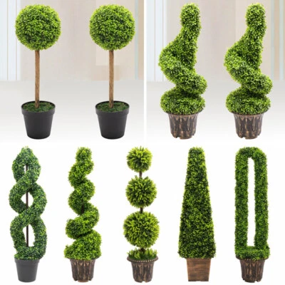 Realistic Potted Topiary Tree Indoor Outdoor Garden Artificial Plant Bush Trees - Image 1 of 2