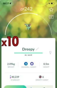 Pokemon TRADE - 10x Dreepy Trades ! Good Chance of Lucky and Good IVs! - Picture 1 of 1