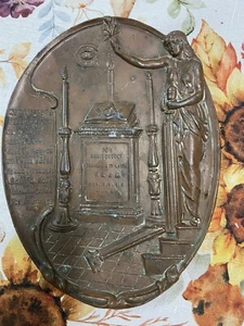 Antike Illuminaten Freimaurer Freimaurer schwere massive Plakette 1912 Newark. New Jersey - Bild 1 von 6