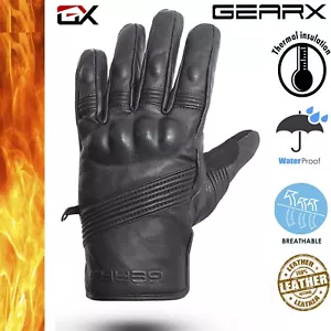 Liberty Cuero Guantes para Motocicleta Impermeable Térmico Protección - Imagen 1 de 3