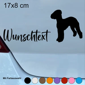 Autoaufkleber Bedlington Terrier mit Wunschtext A102 - Bild 1 von 8