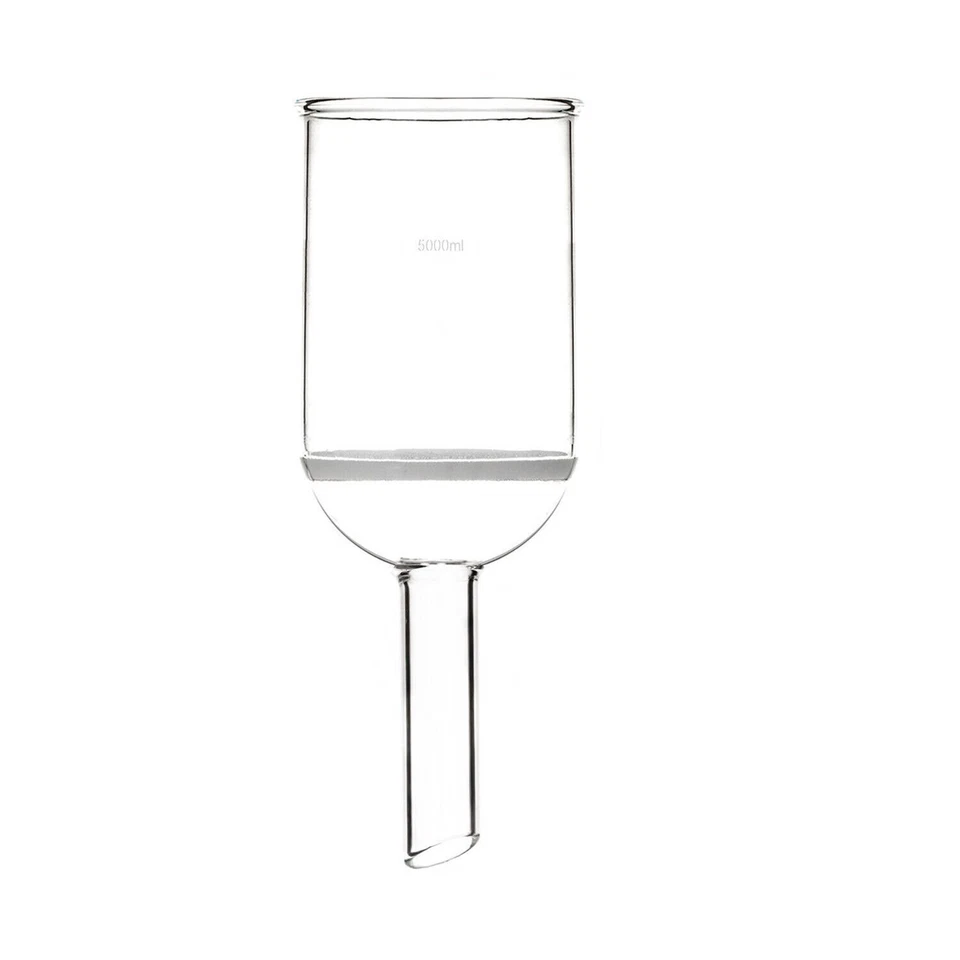 5000ml Glass Buchner Funnel With Coarse Filter 5L Straight Tube Lab Glassware - Image 1 of 1