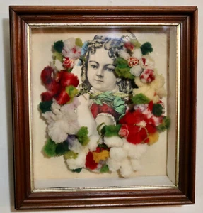 Viktorianischer Trauerkranz Schattenkasten Mischtechnik Antik Kunst Vintage - Bild 1 von 8