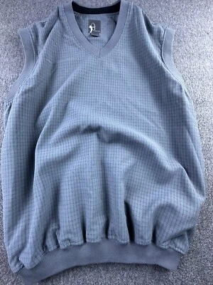 Chaleco Fidra John Ashworth Para Hombres Grande Gris A Cuadros Golf Forrado Bolsillos Exterior Foto 1 de 4