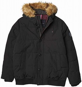 tommy hilfiger black parka mens