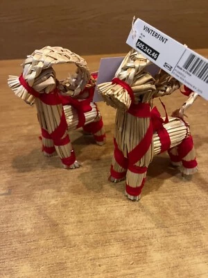 IKEA Vinterfint Navidad Cabra Paja Decoración x 2 (DOS)
