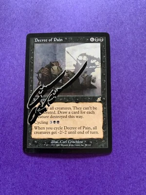 MTG Magic Decree Of Pain Signed Artist Proof Sketch x1 Scourge Carl Critchlow - Image 1 of 2