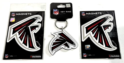Atlanta Falcons Magnets & Key Ring Gift Set 5" x 3" Cover