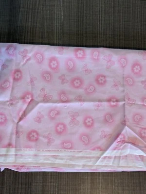 Concord Pixie Garden #7430 Spring Global Inc Fabric Pink W/ Butterflies 30x45" - Image 1 of 4