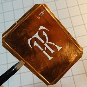 KT K T TK monogram initials letters copper stencil antique family name sign gift - Picture 1 of 10