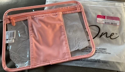 Thirty One Inserto de Bolsillo Utilitario Transparente - Coral Melocotón - Nuevo con Etiquetas Foto 1 de 2