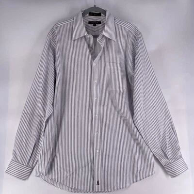 Nordstrom Men’s Size 16/37 Long Sleeve Collared Stripped Button Up Dress Shirt - Image 1 of 4