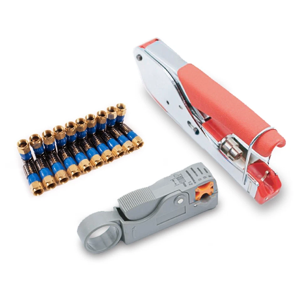 (7ct) Kit de herramientas de compresión Blackweb Universal RG6 BWA18AV015 TV AV crimpado coaxial Foto 1 de 1