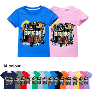 Boys Girls ROBLOX Print Short Sleeve T-shirt Kids 100% Cotton Casual Top Tees