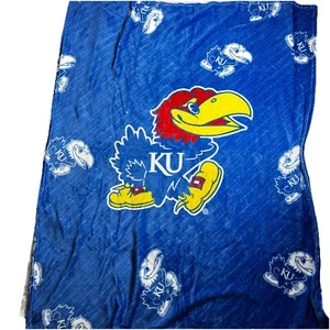 Kansas Jayhawks NCAA Fleece Stadium Throw Blanket 50" x 68” KU University - Picture 1 of 6