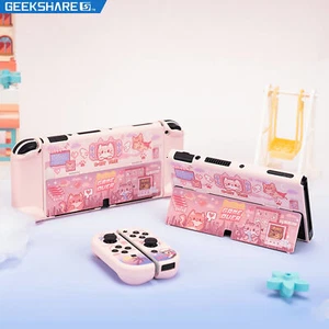 Protective Case for Nintendo Switch OLED & Joy Con Shell HardShell Pink Skin - Picture 1 of 8
