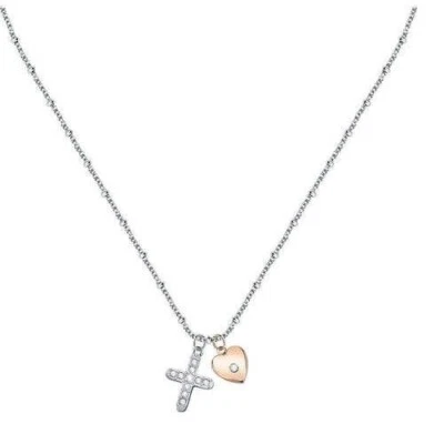 Collana Donna Morellato PASSIONI SAUN06 Croce con Zirconi + Cuore Oro Rosa - Immagine 1 di 3