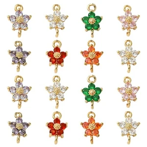 20x Gold Crystal Flower Links Connector Charms for DIY Jewelry Bracelet Making - Picture 1 of 6