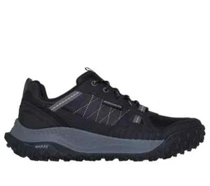 Black Skechers Mens Shoes Outdoor Trail Arch Fit Sport Charcoal Flex Lace 237604 - Picture 1 of 6