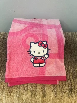 Sanrio Hello Kitty Beach Towel With Embroidered 100% Cotton, NWT, 34 X 63 IN - Image 1 of 4