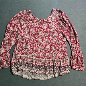 Blusa Knox Rose Plus XXL 2X Roja Cachemira Fluida Boho Vacaciones Playa Túnica Verano - Imagen 1 de 6