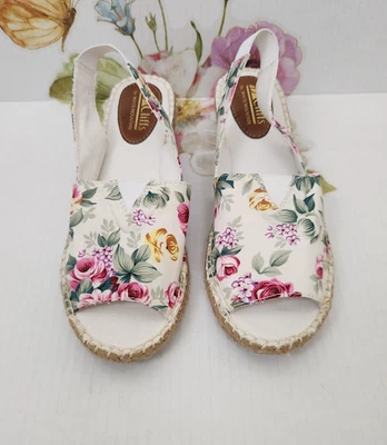 Cliffs By White Mountain 8M Chyme Floral Slingback  Espadrille Wedge Sandals - Image 1 of 4